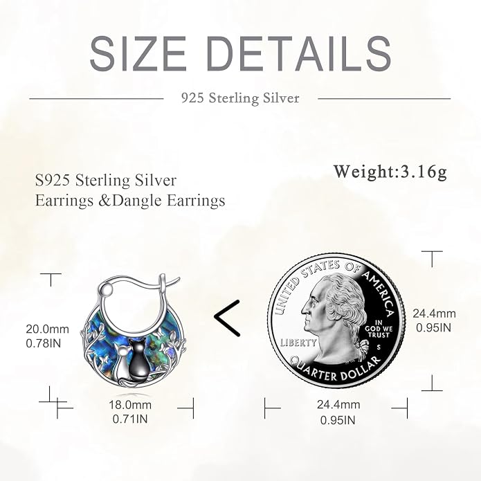 Tree of Life/Sunflower/Mountain/Daisy/Flower/Dragonfly/Butterfly/Earrings 925 Sterling Silver Hoop Earrings for Women