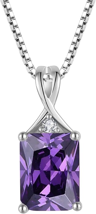 Fahonie 925 Sterling Silver Birthstone Necklace Jewelry Gift for Women Sister Wife Girlfriend Her