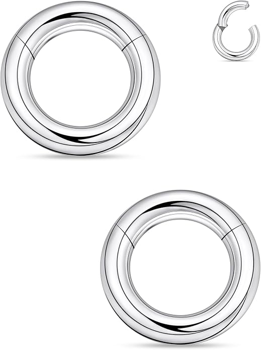20G 18G 16G 14G 12G 10G 8G 6G 4G 2G Nose Rings Hoops Astm F136 Titanium Clicker Septum Lip Ring Tragus Helix Daith Rook Conch Snug Cartilage Lobe Earrings Hoop Piercing Jewelry For Women Men