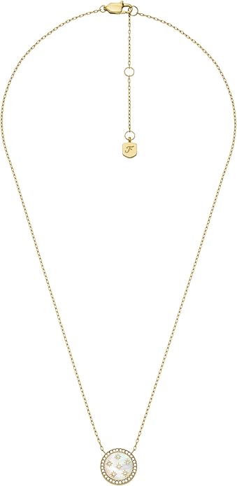 Fossil Women's Gold-Tone Stainless Steel Pendant Chain Necklace for Women
