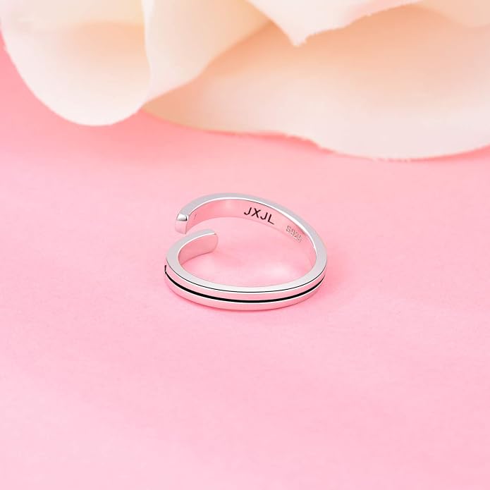 Silver Adjustable Ring Inspirational Jewelry S925 Sterling Wrap Open Ring for Women