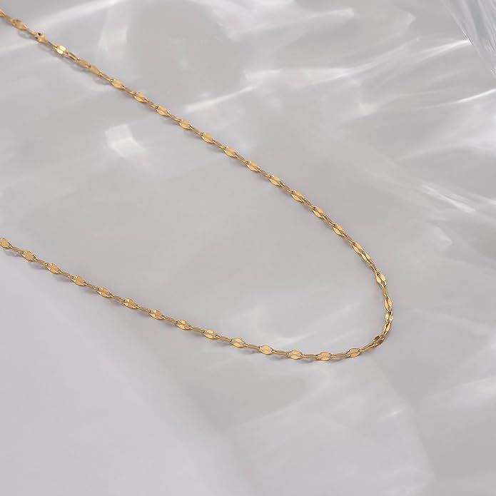 Gold Chain Necklace for Women Dainty Simple Satellite Beaded Twisted Chain Choker Necklace Everyday Jewelry Christmas Gifts
