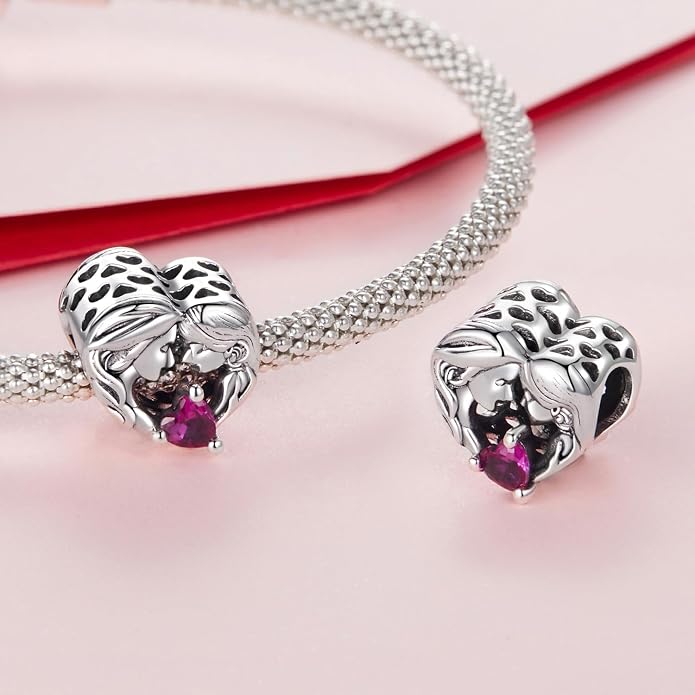 NINGAN 925 Sterling Silver Charm Golden Love Charm Buckle Safety Chain Travel Bead Firefly Dragonfly Pendant, Suitable for Women Bracelet and Necklace as Gift from Mom and Friends