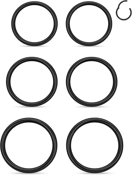 20G 18G 16G 14G 12G 10G 8G 6G 4G 2G Nose Rings Hoops 316l Surgical Steel Clicker Septum Lip Ring Tragus Helix Daith Rook Conch Snug Cartilage Lobe Earrings Hoop Piercing Jewelry For Women Men