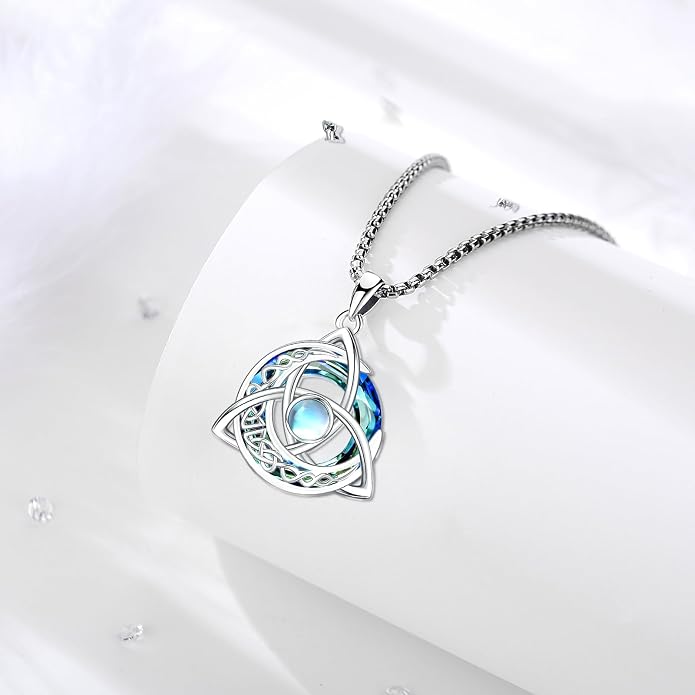 Pentagram/Celtic Knot/Witches Knot/Santa Muerte/Triple Moon Goddess/Baphomet/Hecate Necklace Sterling Silver Magic Wiccan Amulet Pagan Jewelry for Women Men