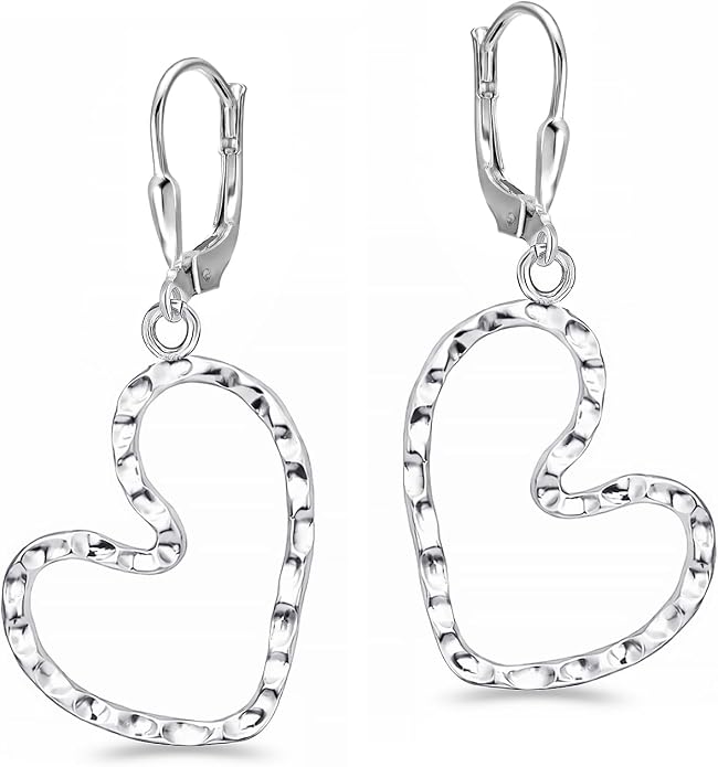 Charmsy 925 Sterling Silver Filigree Earrings for Women | Lightweight Diamond-Cut Openwork Leverback Dangle Earrings | Romantic Jewelry Gifts for Women
