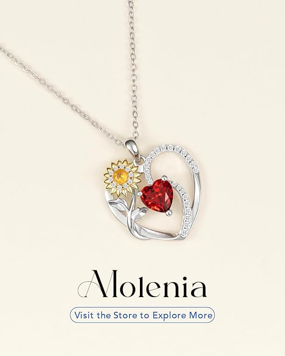 Anniversary Birthday Gifts for Women - Heart Birthstone Necklace: 925 Sterling Silver Rose/White/Yellow Gold Pendant Necklaces Gold Jewelry Gift for Wife Girlfriend Mom Daughter Grandma