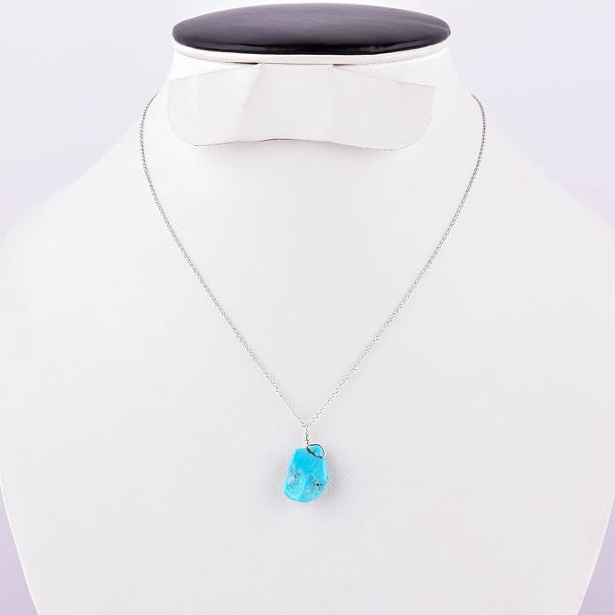 Natural Gemstone Dainty Pendant Necklace for Women Handmade Crystal Jewelry 925 Sterling Silver 18 Inch Chain Healing Chakra Christmas Birthday Gift for Her