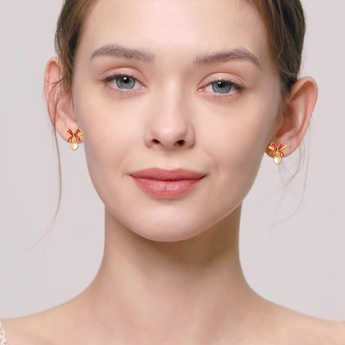 Palpitate Bow Earrings 925 Sterling Silver Women's Earrings Bow Jewelry Birthday Anniversary Christmas