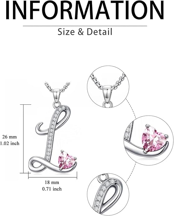Birthday Gifts for Women Alphabet A to Z Initial Birthstone Pendant Necklaces for Women - 18k White Gold Plated Personalized Name Jewelry Anniversary Graduation Gifts for Wife Her Daughter Girlfriend(with Gift Box)
