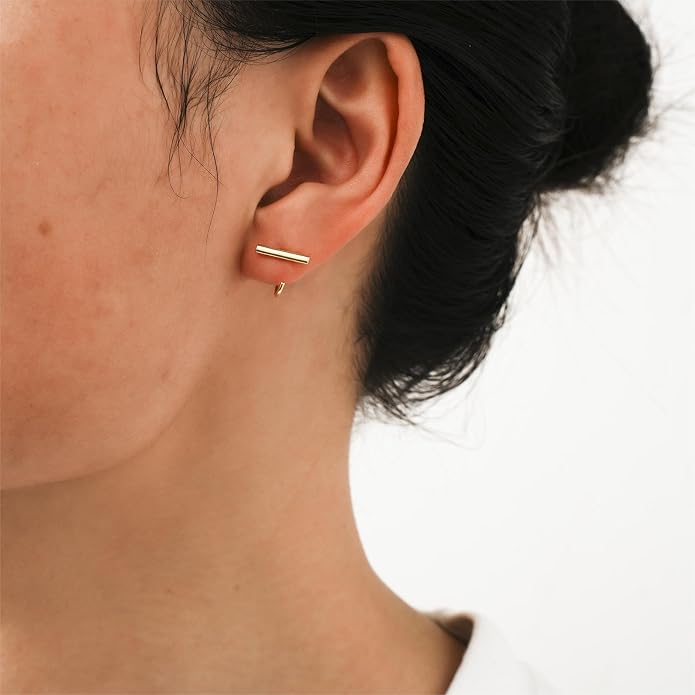 CHIC & ARTSY 925 Sterling Silver Half Hoop Earrings for Women, Small Huggie Hoops Set with Ball Bar Star Moon Cross & Pearl, Lightweight Comfort Fit Everyday & Sleep Earrings
