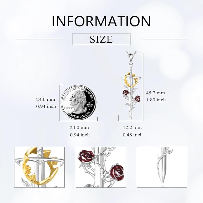 Sword Necklace Sterling Silver Sword Pendant Viking Sword Jewelry Birthday Gifts for Women