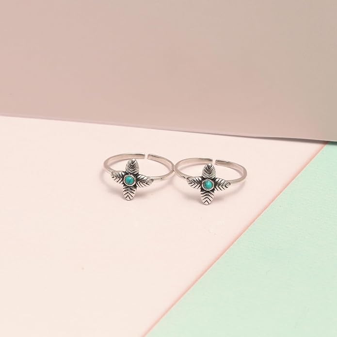 LeCalla 925 Sterling Silver Toe Ring for Women | Minimalistic Adjustable Pair of Toe-Rings | Mid Finger Bichhiya | Indian Toe Rings | Summer Beach Bare Foot Foot Jewelry
