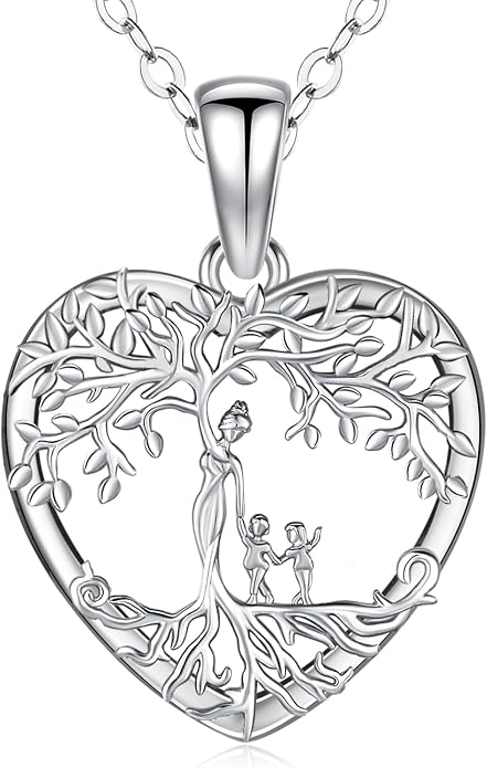 Odinstone Tree of Life Necklace, Sterling Silver Pendant for Women Family Tree Necklaces Jewelry for Mom/Wife/Grandma(With Fine Gift Box)