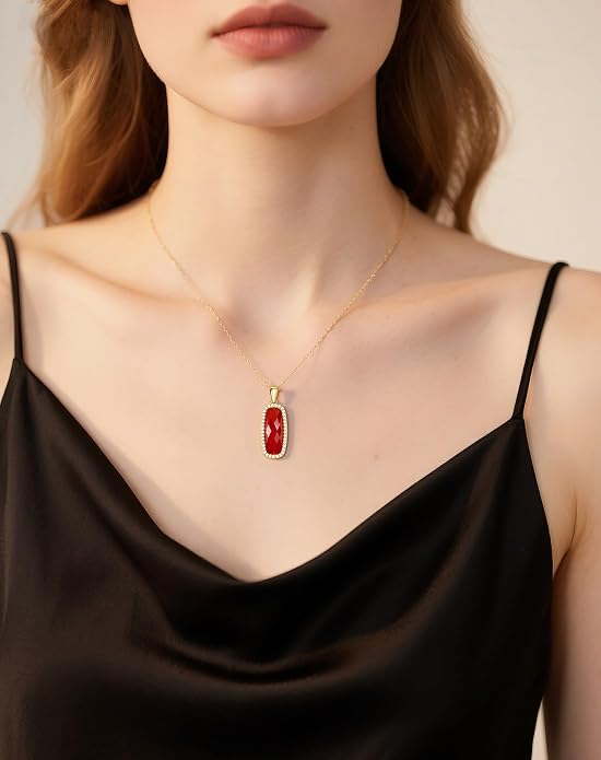 Natural Gemstone New Beginnings Birthday Graduation Gifts 925 Silver Jewelry Plated with 18K Gold Protection Necklace for Women