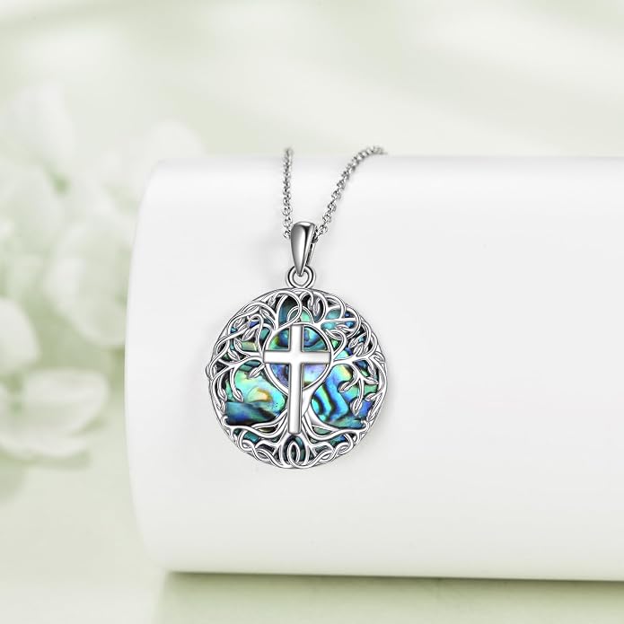YFN Tree of Life Necklace Sterling Silver Celtic Knot Tree Pendant Jewelry Gifts for Women Men