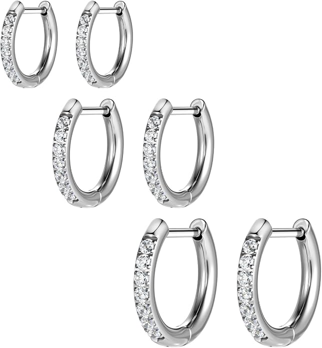 AOEDEJ G23 Titanium Black/Steel Gray/Gold Hoop Earrings 18G Small Huggie Hoop Earrings 8mm/10mm/12mm Cartilage for Sensitive Ears for Multiple Piercing Cartilage Hoop Earring Stack Jewelry