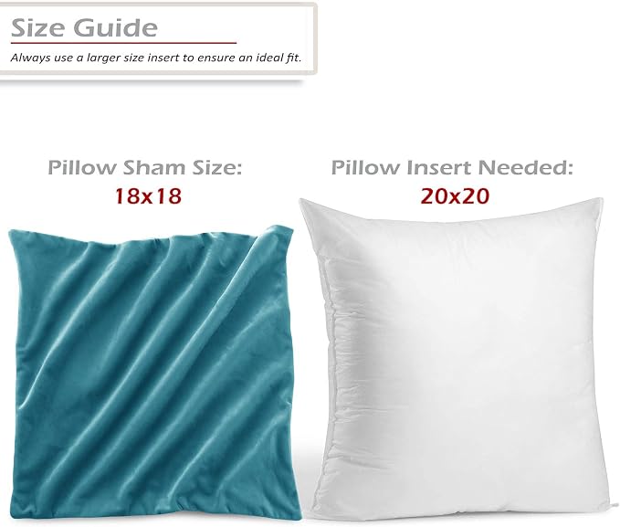 Nestl Throw Pillow Covers, Cozy Velvet Decorative Blue Pillow Covers 18 x 18 Inches, Soft Solid Couch Pillow Covers for Sofa, Bed and Car, Set of 2