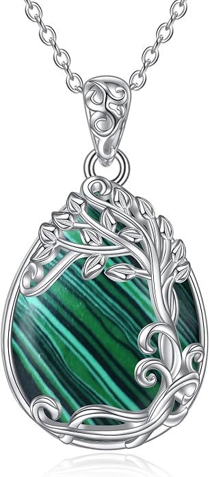 YAFEINI 925 Sterling Silver Moonstone Necklace Filigree Teardrop Pendant Necklace Jewelry for Women Girls