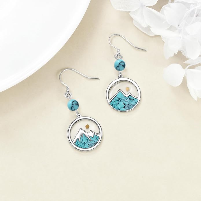 AOBOCO Mustard Seed Earrings for Women Sterling Silver Mountain Cross Earrings Dangle Christian Religion Jewelry Mothers Day Birthday for Mom Wife Friends