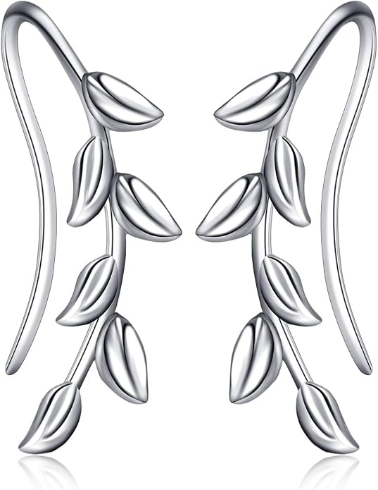 leaf/cherry blossom/purple orchid/celtic knot earrings Ear Climber Crawler Cuff Sterling Silver Wrap Earrings for Women