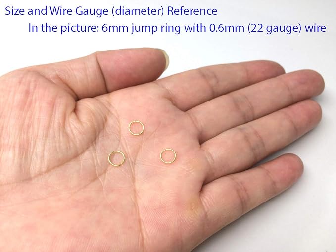 20pcs Adabele Real Yellow Gold Plated Sterling Silver Open Jump Rings 4mm Small O Ring Connector, (0.6mm/22 Gauge)