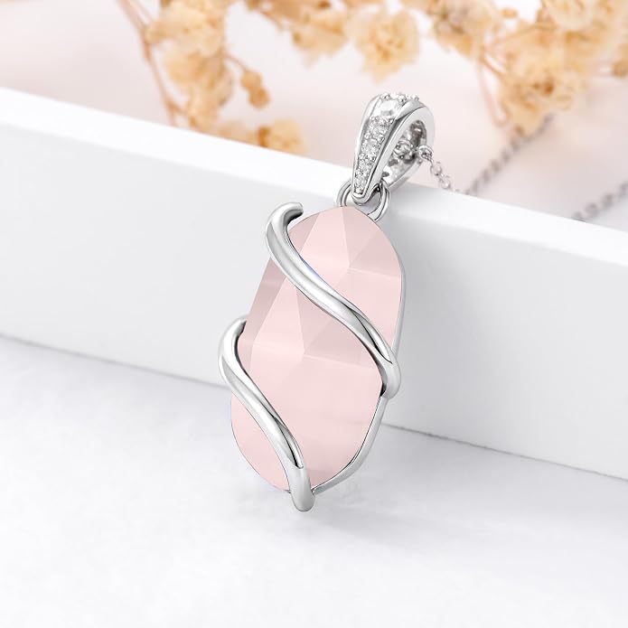 HPQQ Necklace for Women 925 Sterling Silver Dainty Gemstone Pendant Fine Jewelry Birthday Mothers Day Gifts for Mom Wife Her