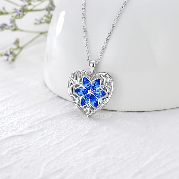 Dorunmo Personalized Locket Necklace 925 Sterling Silver that Holds Pictures Butterfly Birthstone Photo Heart Locket Custom Jewelry Congratulations New Beginnings New Job Gifts for Women