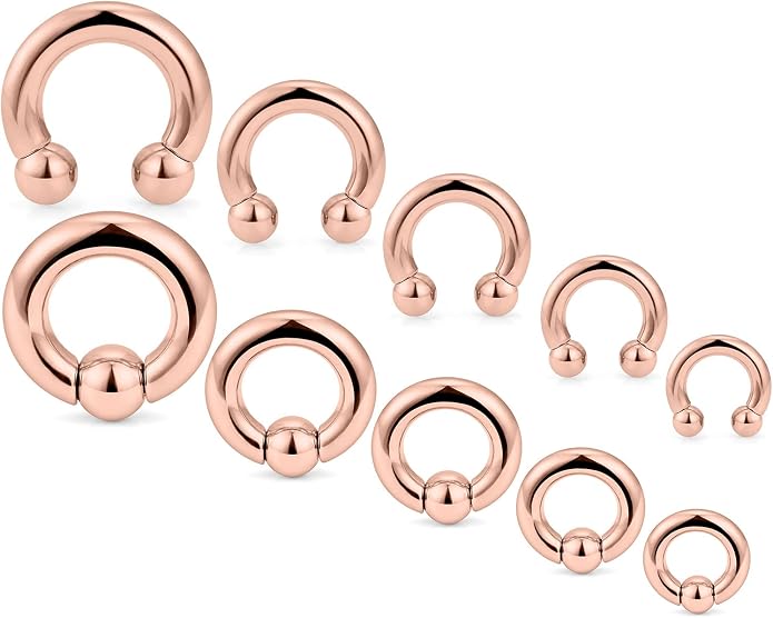 6G 8G 12G 14G 16G PA Ring Horseshoe CBR Circular Barbell 316L Surgical Steel Internally Threaded Pierced Body Jewelry for Women Inner Diameter:10mm 12mm 14mm 16mm