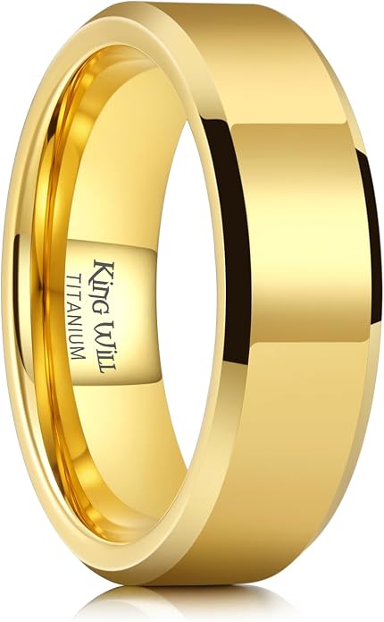 King Will BASIC Men Women 4mm/5mm/6mm/7mm/8mm Titanium Rings Polished Wedding Band Engagement Anniversary Band Comfort Fit