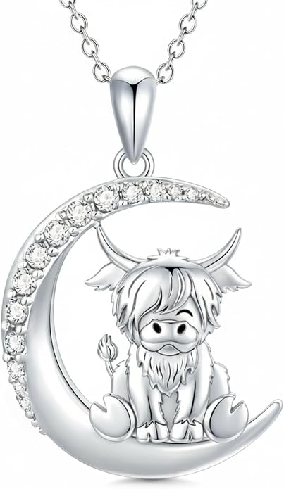 PROESS Animal Birthstone Necklace 925 Sterling Silver Otter/Axolotl/Hippo/Elephant/Dachshund/Monkey/Red Panda Pendant Necklace Animal Birthstone Jewelry Gifts for Women