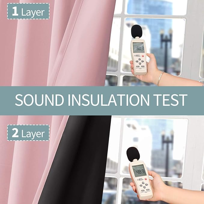 BGment Baby Pink 100% Blackout Curtains for Girls Bedroom 45 Inch Length, Thermal Insulated Full Light Blocking Grommet Noise Cancelling Small Window Curtains for Nursery 2 Panels Each 42 Inch Wide