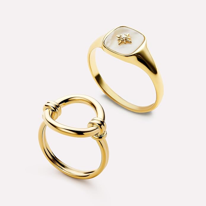 Ana Luisa Gold Rings for Women - 14K Gold Plated Rings for Women Non Tarnish - Trendy Stacking Ring for Daily Wear - Twisted, Heart, Eternity Ring Styles - Hypoallergenic & Water-Resistant Jewelry