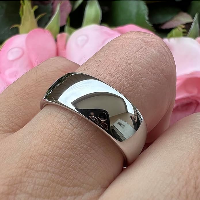 TUTISS 2mm 3mm 4mm 5mm 6mm 7mm 8mm 10mm White Tungsten Rings for Men Women Engagement Wedding Bands Domed Polished Shiny Comfort Fit