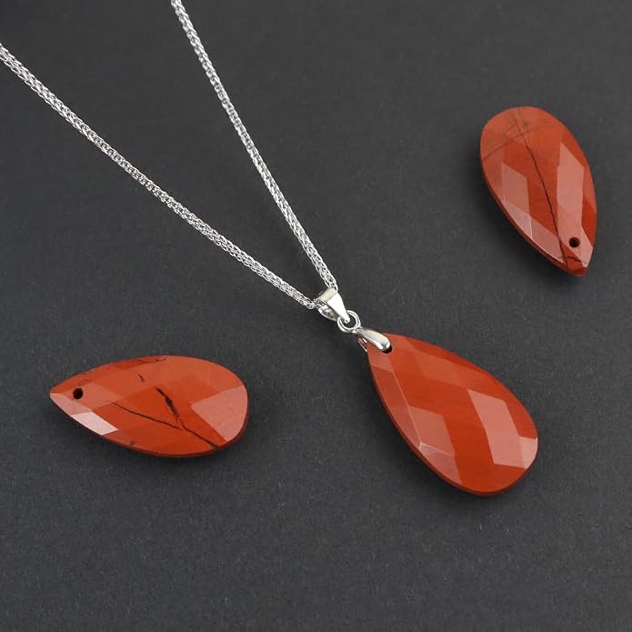 iSTONE 925 Sterling Silver Natural Crytral for Womens Pendant Necklace, Gemstone Birthstone with 17.8" Silver Chain Ladies