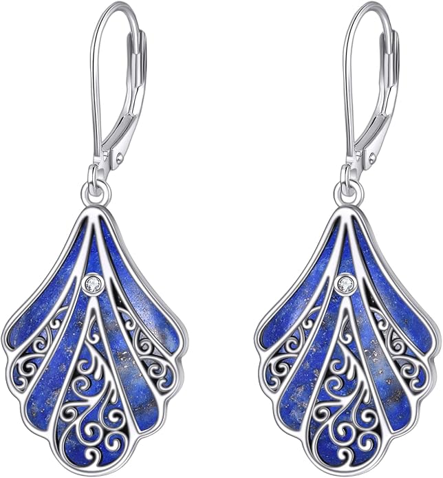 Abalone Shell Dangle Drop Earrings for Women 925 Sterling Silver Filigree Bohemian Earrings Jewelry Gift