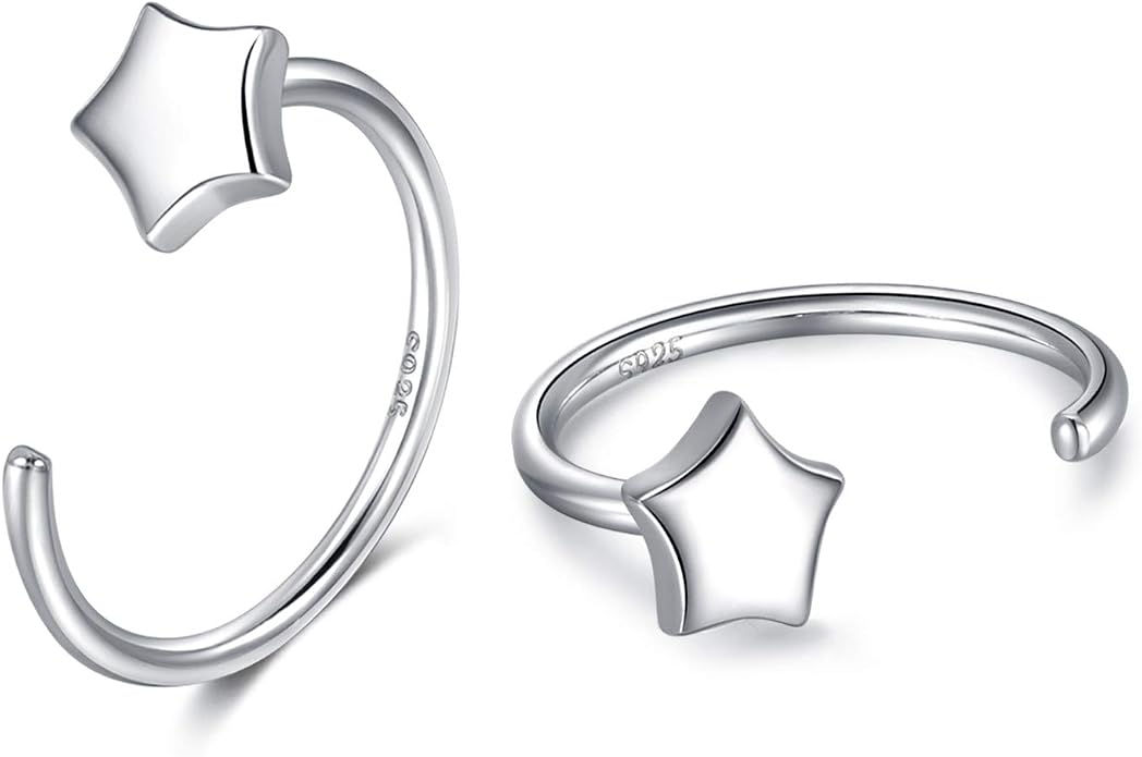 CHIC & ARTSY 925 Sterling Silver Half Hoop Earrings for Women, Small Huggie Hoops Set with Ball Bar Star Moon Cross & Pearl, Lightweight Comfort Fit Everyday & Sleep Earrings