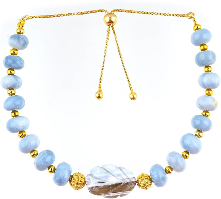 AAA Grade Natural Gemstone Beaded Bracelet, 14K Gold Plated with Evil Charm, Wicca & Reiki Healing Crystals, Handmade Bohemian Jewelry, Christmas Gift for Women (7+1inch)