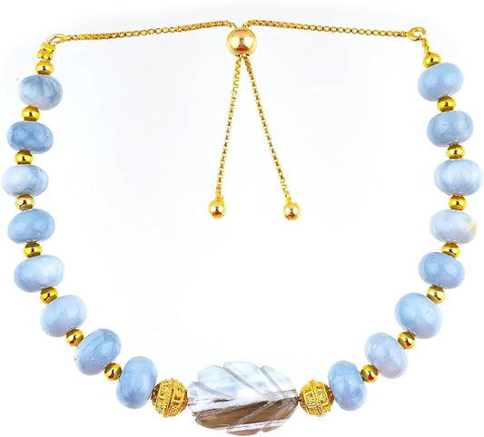 AAA Grade Natural Gemstone Beaded Bracelet, 14K Gold Plated with Evil Charm, Wicca & Reiki Healing Crystals, Handmade Bohemian Jewelry, Christmas Gift for Women (7+1inch)