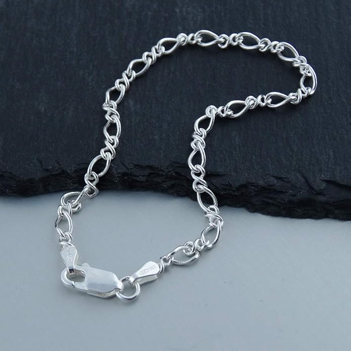 FashionJunkie4Life Sterling Silver and Stainless Steel Chain Link Charm Bracelets