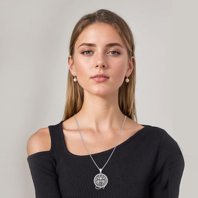 Tetragrammaton/Thors Hammer/Viking Axe/Jewish/Yahweh Necklace for Men 925 Sterling Silver Viking Norse Pagan Jewelry Gifts for Women