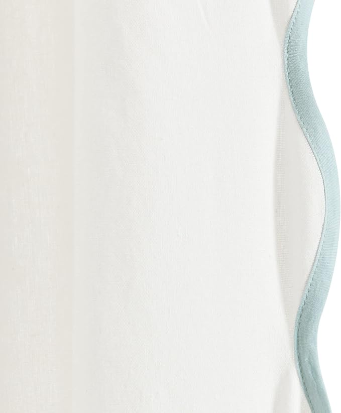 Lush Decor Coastal Scallop Edge Curtain Panel, Blue & White | 52"W x 84"L | Pack of 4