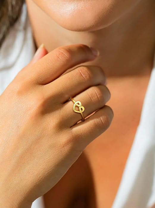 Bestyle 925 Sterling Silver Ring for Women, Minimalist Claddagh Ring Celtic Knot Ring for Women, Irish Promise Wedding Band, Gold/Rose Gold Vermeil Women Band Ring, Stackable, Gift for Her