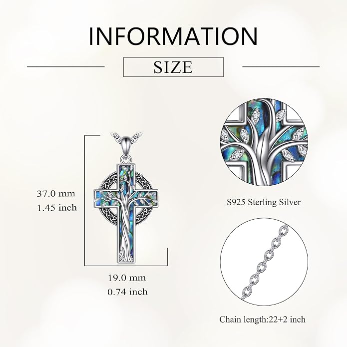Cross Necklace 925 Sterling Silver Cross Faith Pendant Christian Jewelry Gifts for Women Men