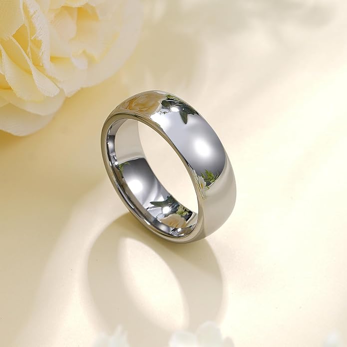 King Will Tungsten Carbide Wedding Band for Men Women Promise Rings for Couples Domed High Polish