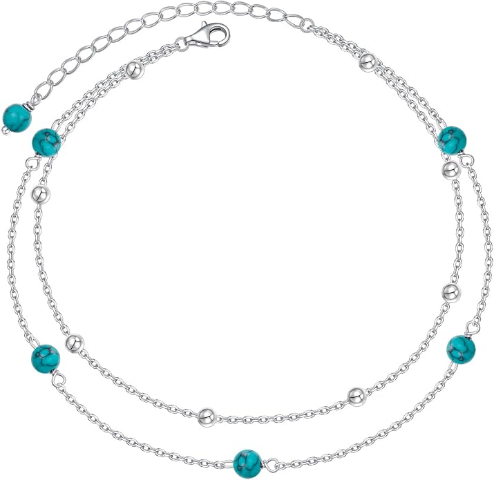 Alphm Anklet for Women S925 Sterling Silver Adjustable Plus Foot Plus Ankle Bracelet Jewelry