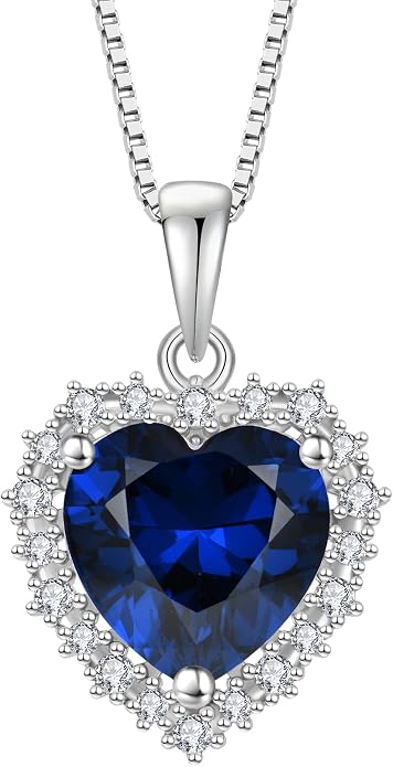 STARCHENIE 925 Sterling Silver Heart Birthstone Pendant Necklace for Women | Genuine 925 silver pendant, heart birthstone, love heart design, 925 silver 18+2" adjustable chain