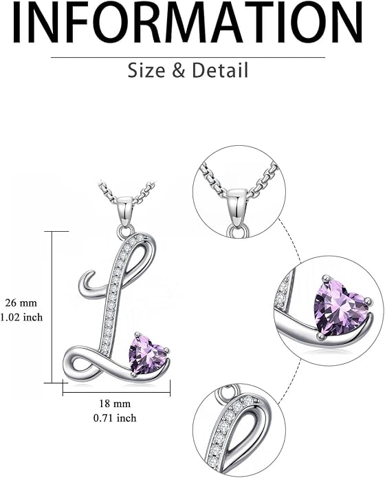Birthday Gifts for Women Alphabet A to Z Initial Birthstone Pendant Necklaces for Women - 18k White Gold Plated Personalized Name Jewelry Anniversary Graduation Gifts for Wife Her Daughter Girlfriend(with Gift Box)