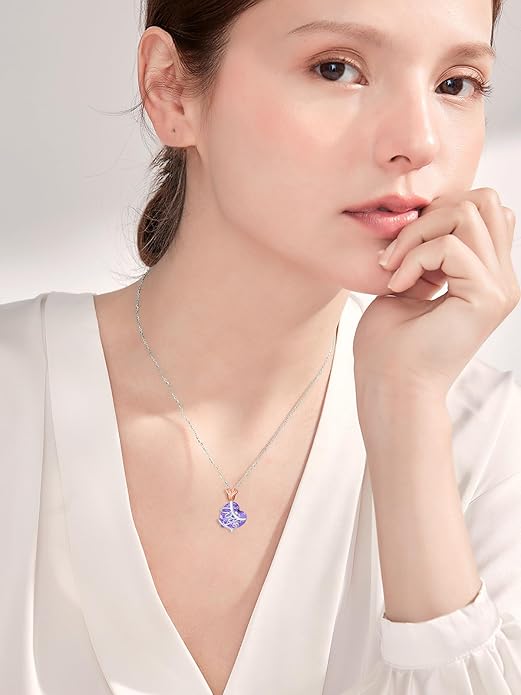 Midari Ocean Necklace 925 Sterling Silver Flamingo Mama Bear Dolphin Penguin Sea Turtle Axolotl Desert Cactus Nautical Rudder Tropical Palm Compass Wave Pendant Boho Jewelry Gifts for Women Men
