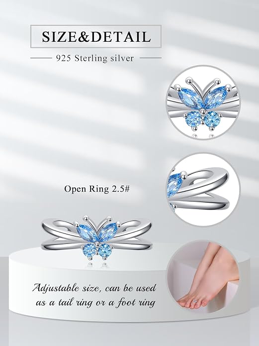 Midari Toe Rings for Women 925 Sterling Silver Hypoallergenic Adjustable Open Band Ring for Women Summer Beach Open Toe Jewelry Foot Jewelry